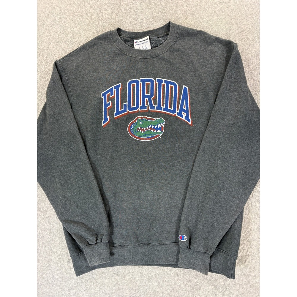 Florida Gators Champion Screened Logo Campus Crew Sweatshirt (Men's Large) Gray
